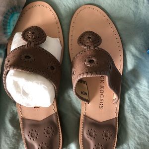 Jack Roger Suede Taupe Sandals